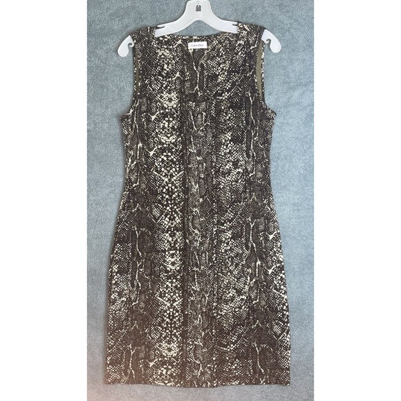 Calvin Klein Dress Women 8 Snake‎ Animal Print Stretch Career Office Church Chic - Picture 1 of 9